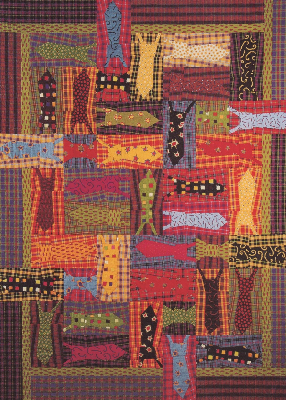 Stargazey Quilt with colorful tie design on a purple background