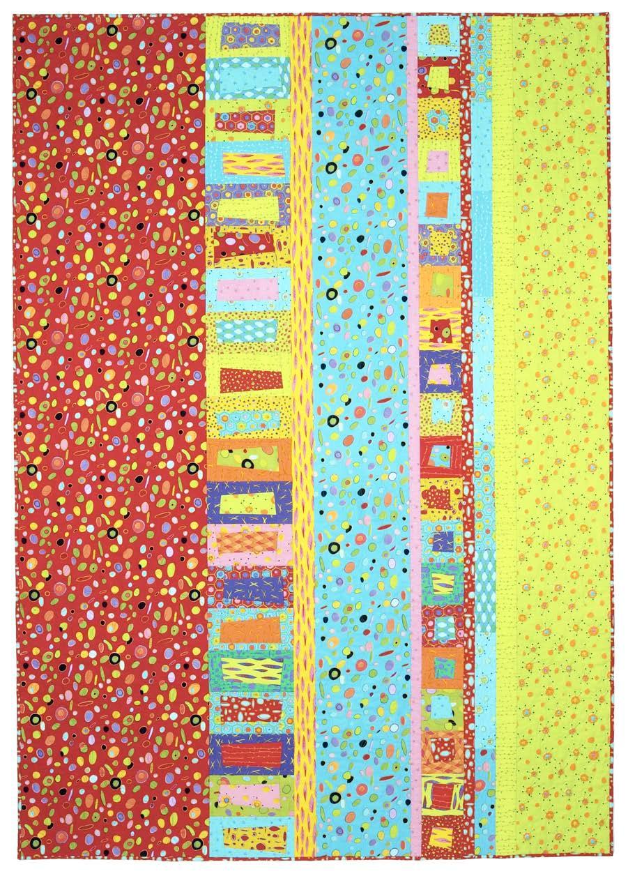 Colorful quilt with various patterns and colors