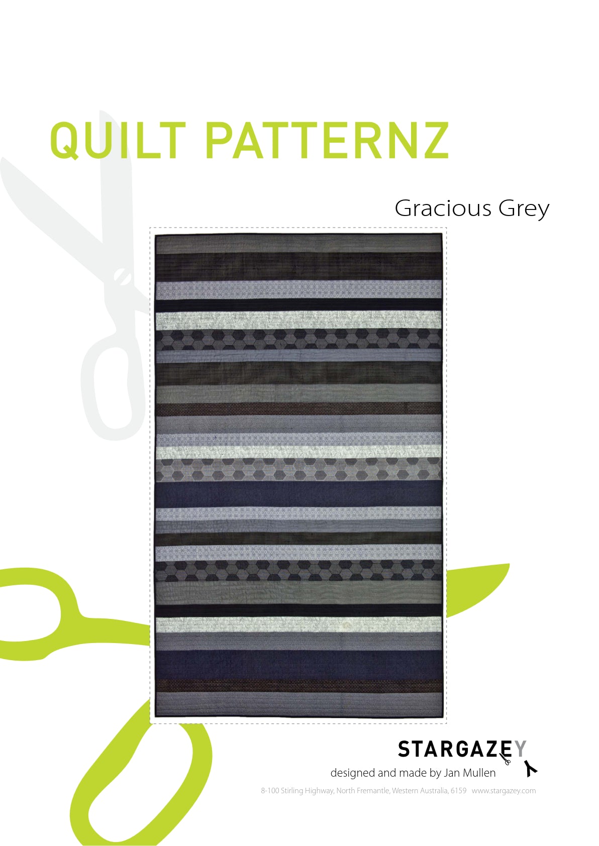 Gracious Grey Quilting Pattern Front Page