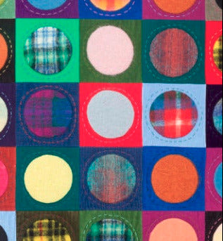 Mohair Circles Quilting Pattern stargazey wool heavy quilt for winter. colourful