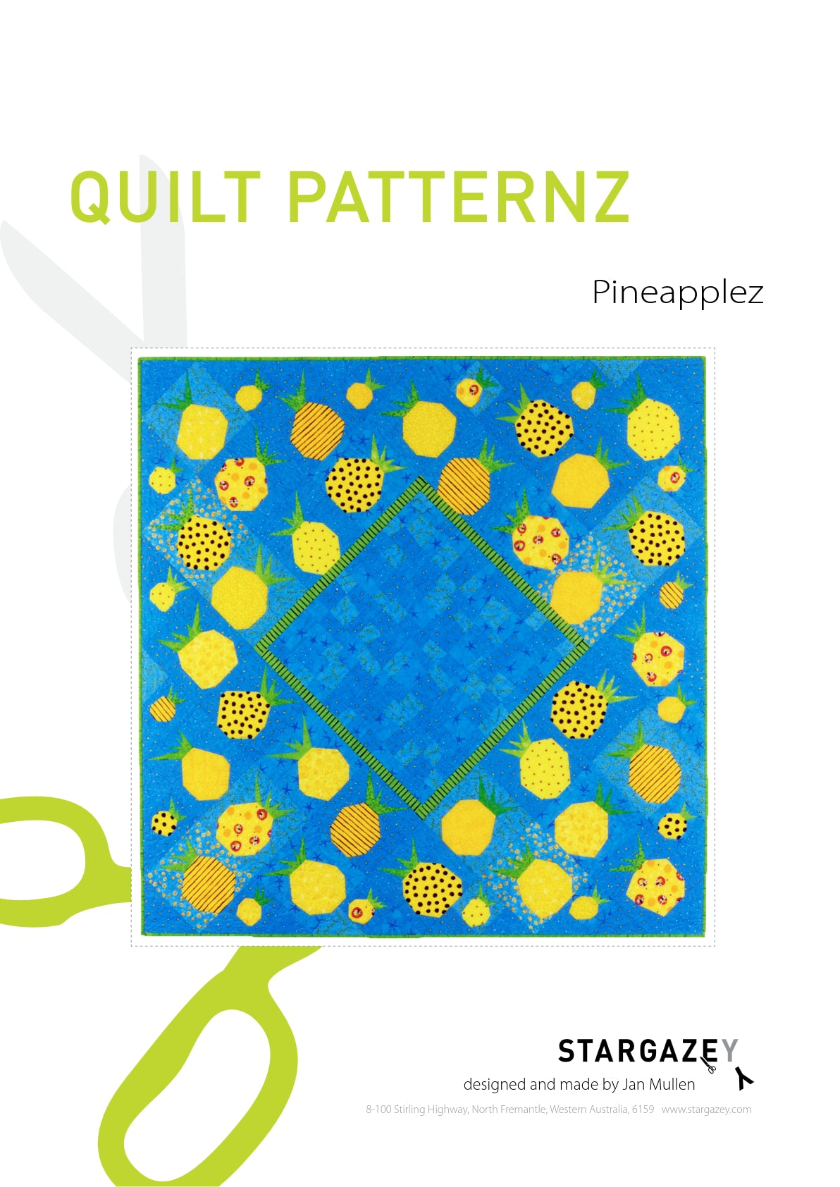 Pineapplez Quilting Pattern Front Page