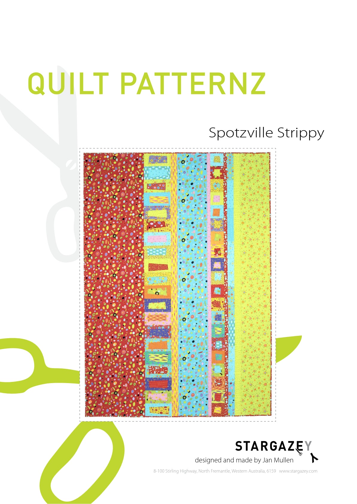 Spotzville Strippy Quilting Pattern Front Page
